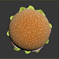 Juicy Burger with Fresh Lettuce Tomato Onion Melted Cheese and Sesame Seed Bun