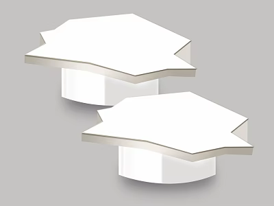 Modern White Geometric Display Shelves With Minimalist Design And Sturdy Base For Product Showcase 3d model