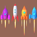 Cartoon Rocket Style Space Rocket Space Rocket Missile Bomb Ammunition Weapon 3d model