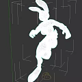 Black Rabbit 3D Character With Pink NY Top And Jumping Pose Design