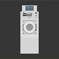 White Front Loading Washing Machine With Modern Digital Control Panel 3d model