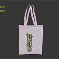 White Tote Bag With Green LOVE Graphic Artistic Design For Daily Life Use
