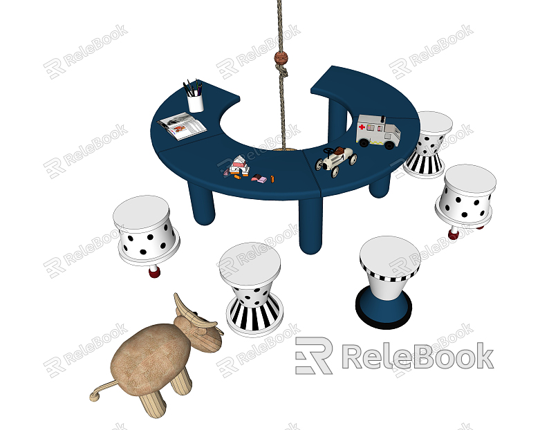 Modern Children's Table and Chair Children's Table and Chair Combination model