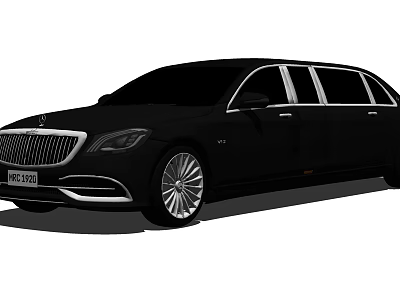 Black Luxury Stretch Limousine With Sleek Exterior And Chrome Accents Design 3d model