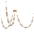 Modern Gold Pendant Lights with White Oval Shades Hanging In Contemporary Design