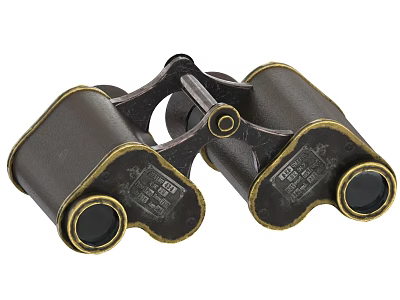 Vintage Brass Binoculars With Retro Design And Classic Antique Features 3d model