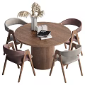 Casual Table and Chair Dining Table and Chair Combination 3d model