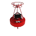 Red Marine Navigation Buoy With Solar Panel And Tower Structure 3d model