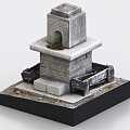 Fountain Waterscape Stone Sick 3d model