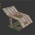 Weathered Wooden Bench With Moss Growth And Slanted Planks Natural Design