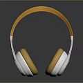Gold And Silver Over Ear Headphones With Modern Design And Shiny Metallic Finish
