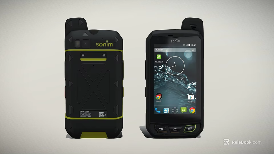 Sonim Rugged Smartphones For Outdoor Use With Touchscreen And Black Yellow Design 3d model 