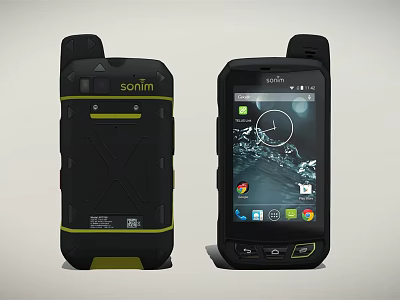 Sonim Rugged Smartphones For Outdoor Use With Touchscreen And Black Yellow Design 3d model