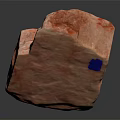 Red Natural Stone Material With Visible Blue Mark On Surface Texture 3d model
