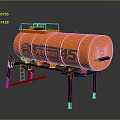 Orange Oil Tank Featuring PETMOH 45 Marking And Black Support Stand