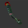 Futuristic Robot Character Arm With Red Joints And Metallic Mechanical Design