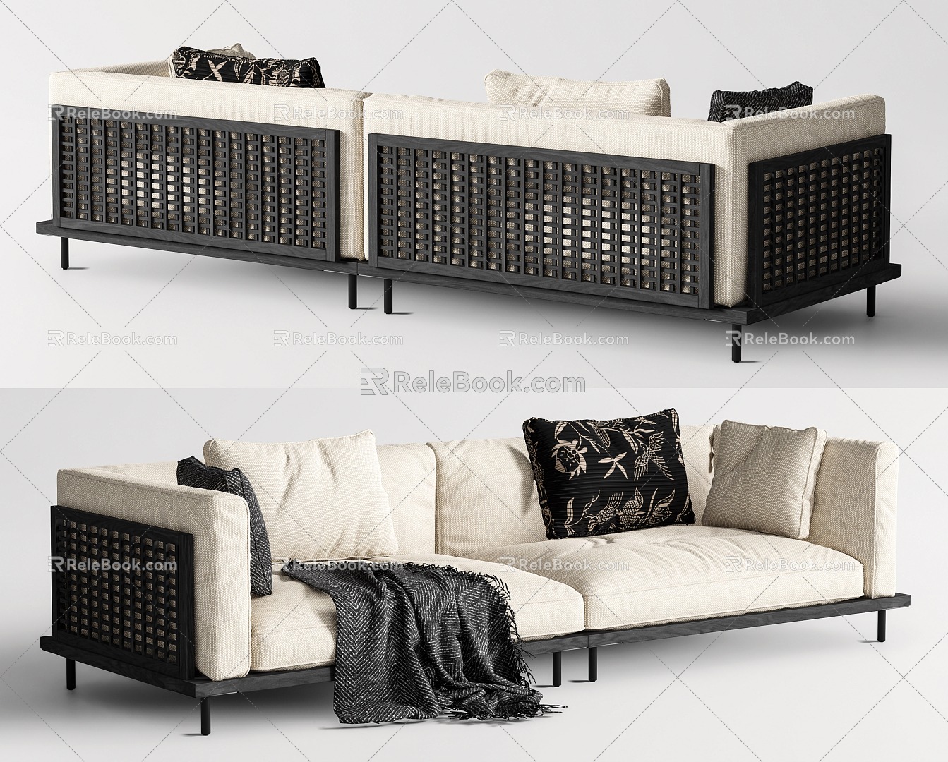 Middle Ancient Silent People's Sofa Three-Person Sofa Sofa Two-Person Sofa 3d model