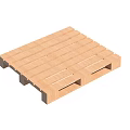 Industrial Wooden Pallet with Sturdy Slats and Support Structure for Logistics Use
