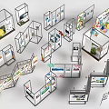 Modular Exhibition Display Shelves with Various Designs for Trade Shows