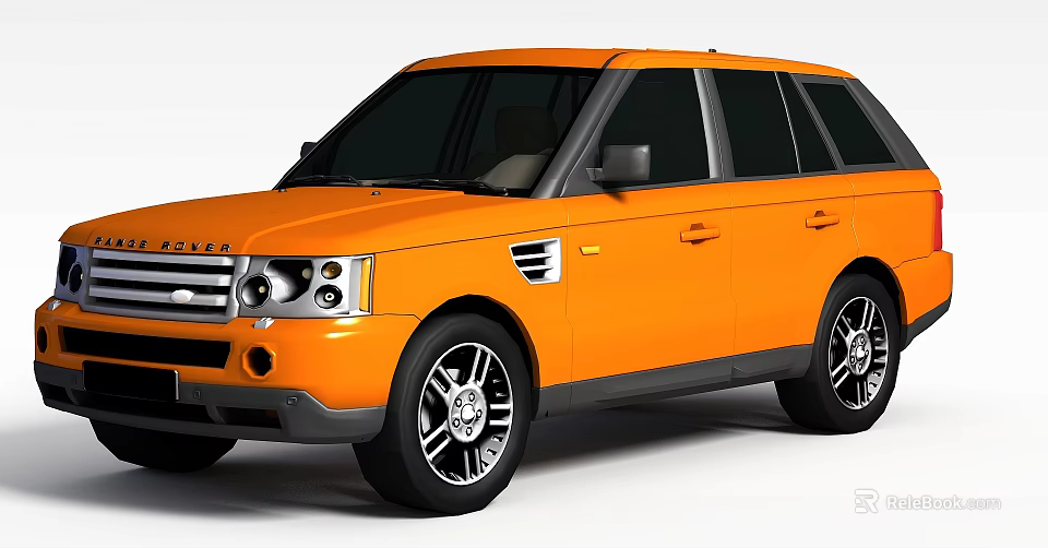 Orange Land Rover Range Rover SUV Exterior With Alloy Wheels And Black Trim 3d model 