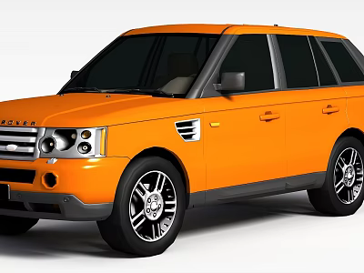 Orange Land Rover Range Rover SUV Exterior With Alloy Wheels And Black Trim 3d model