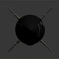Military Missile Weapon With Conical Warhead Cylindrical Body And Stabilizer Fins