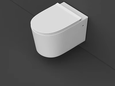 White Wall Mounted Toilet With Sleek Modern Design In Minimalist Setting 3d model