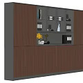 Modern Wooden File Cabinet Interior with Glass Doors Drawers and Display Storage