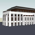 Traditional Chinese Style Office Building With White Exterior And Classic Roof Design