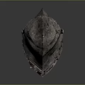 Ancient Rusted Metal Helmet With Worn Surface And Protective Design