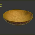 Natural Orange Wooden Bowl With Smooth Shiny Surface For Daily Household Use