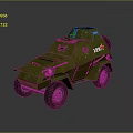 Green Military Armored Vehicle With Red Star Emblem And Number 129