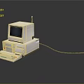 Vintage Computer System With Monitor Main Unit Control Panel And Cable