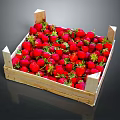 Fresh Ripe Red Strawberries in Wooden Crate for Healthy and Tasty Snacks