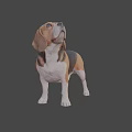 Game Movie Character Beagle Dog 3D Model Standing Pose Brown Black White Fur