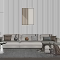 Modern Multiplayer Sofa Fabric Multiplayer Sofa 3d model