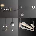 Modern Pendant Chandeliers With Geometric Shapes Metallic Accents And LED Lighting