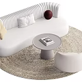Modern sofa coffee table combination 3d model