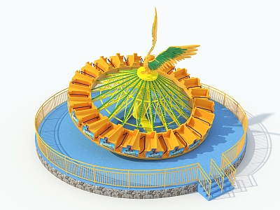 Flying Turntable Phoenix Turntable Amusement Equipment Amusement Facilities 3d model