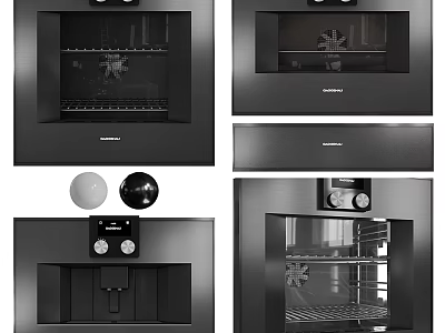 Miele Built in Kitchen Appliances With Control Panel And Interior Shown In Various Angles 3d model