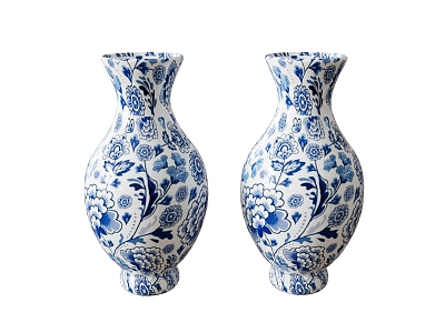 blue and white porcelain antique 3d model