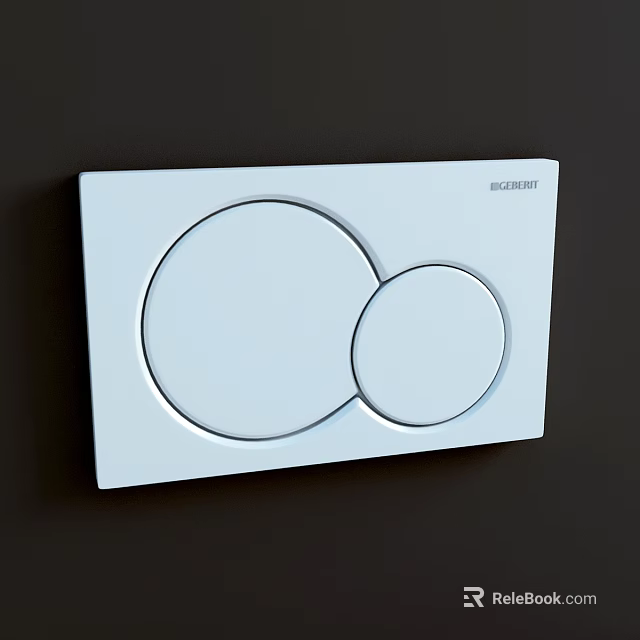 GOOBAY White Switch Panel With Two Circular Switches Wall Mounted Design 3d model 