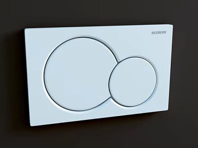 GOOBAY White Switch Panel With Two Circular Switches Wall Mounted Design 3d model