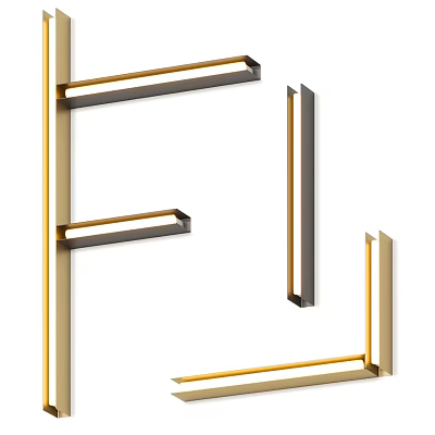 Modern Geometric Wall Lamps with Sleek Metal Body Gold Black Color for Indoor Home Decor 3d model