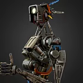 Game Movie Character Mechanical Robot Featuring Complex Metal Structure Detailed Joint Design And Headlight