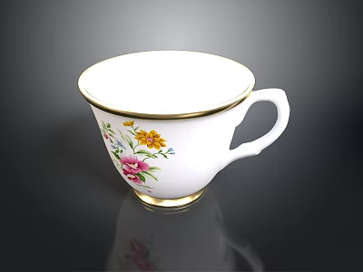 Tea Cup Tableware Porcelain Home Design Decoration Realistic 3d model
