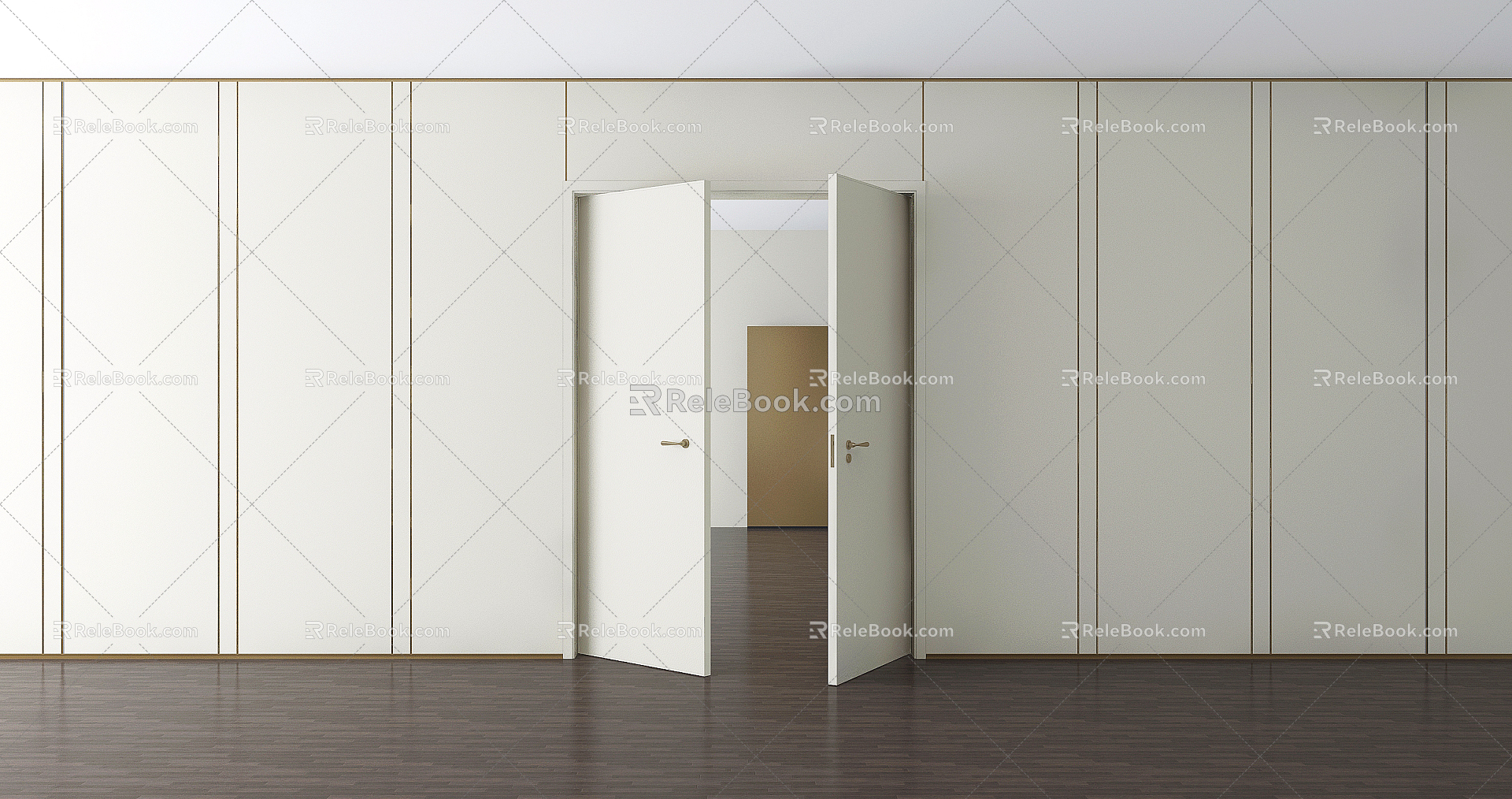 Modern double door 3d model