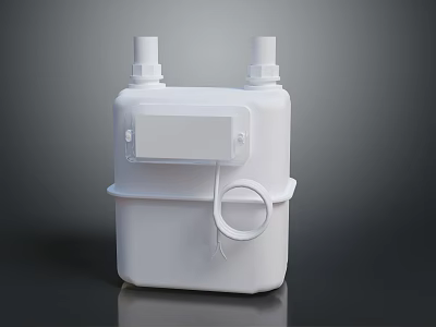 White Household Item With Top Nozzles Transparent Panel And Handle 3d model