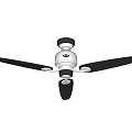 Modern Air Conditioner Fan Ceiling Mounted With Black Silver Blades And Efficient Cooling