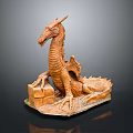 Game Movie Character Mythical Dragon Detailed Sculpture With Scales And Sitting Pose